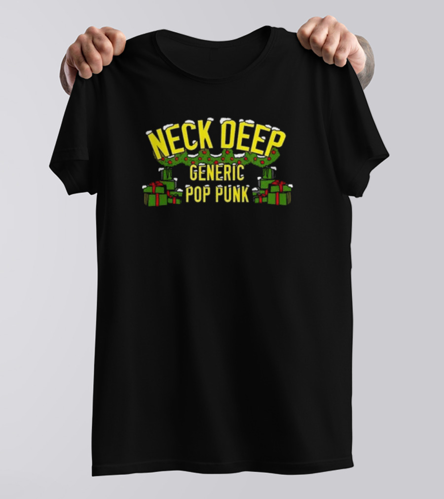Neck Deep Generic Pop Punk Christmas Holiday Presents And Wreath T-Shirt