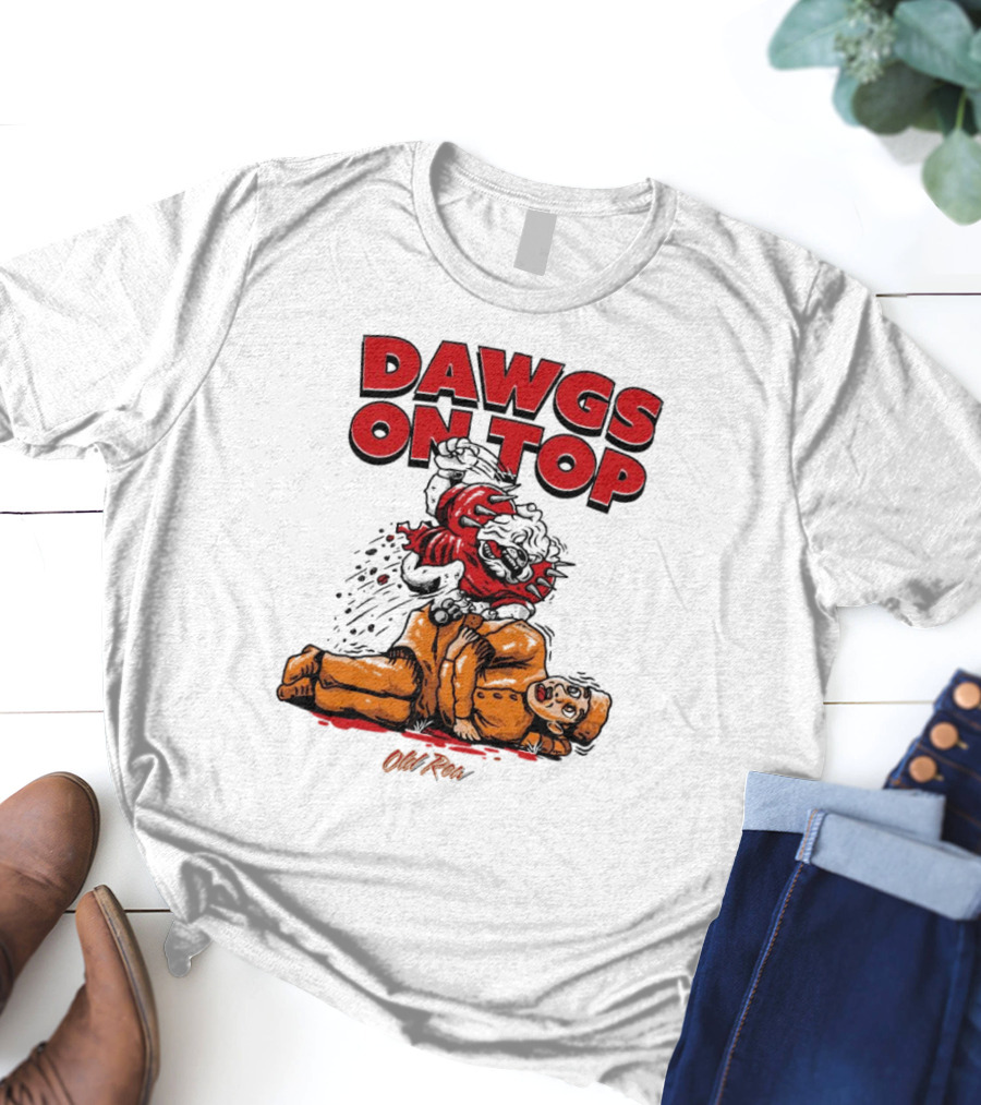 Dawgs On Top Old Row Georgia Bulldogs Vs. Tennessee Volunteers T-Shirt