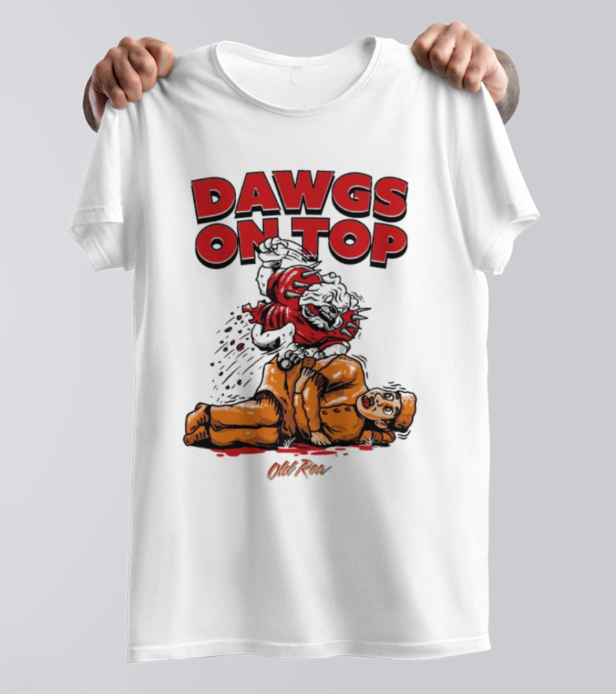 Dawgs On Top Old Row Georgia Bulldogs Vs. Tennessee Volunteers T-Shirt