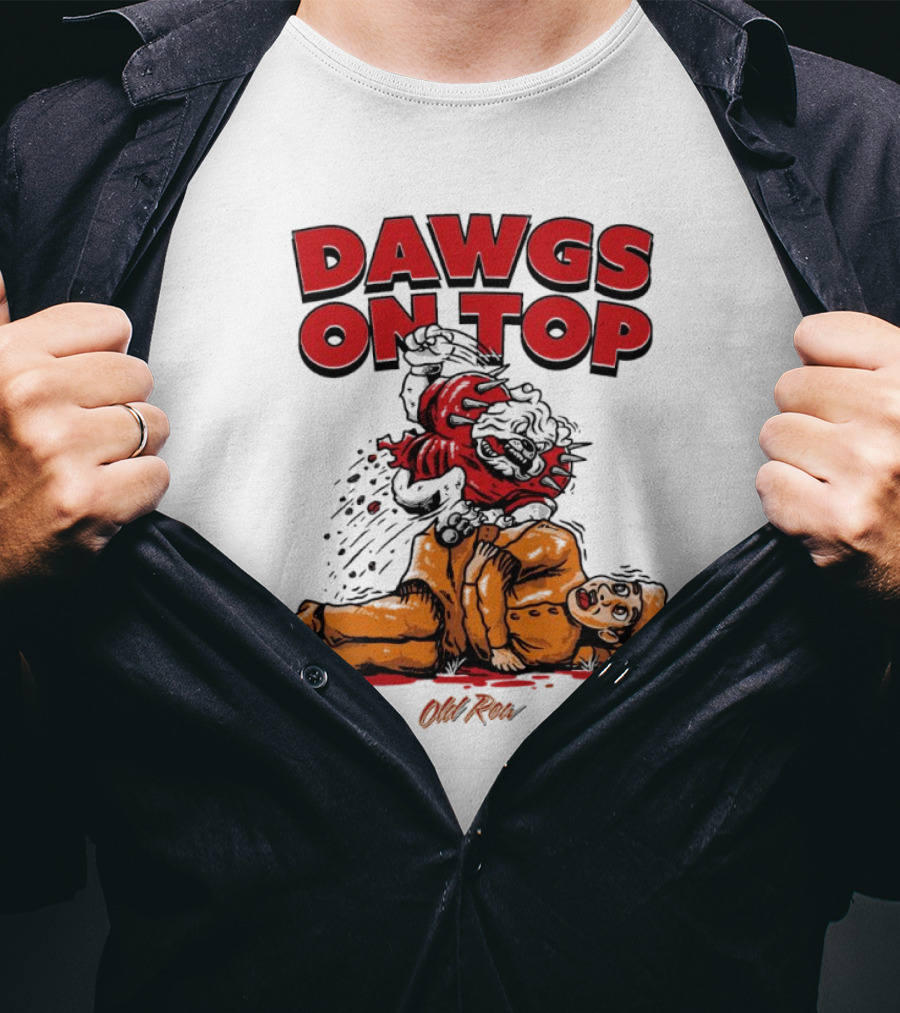 Dawgs On Top Old Row Georgia Bulldogs Vs. Tennessee Volunteers T-Shirt