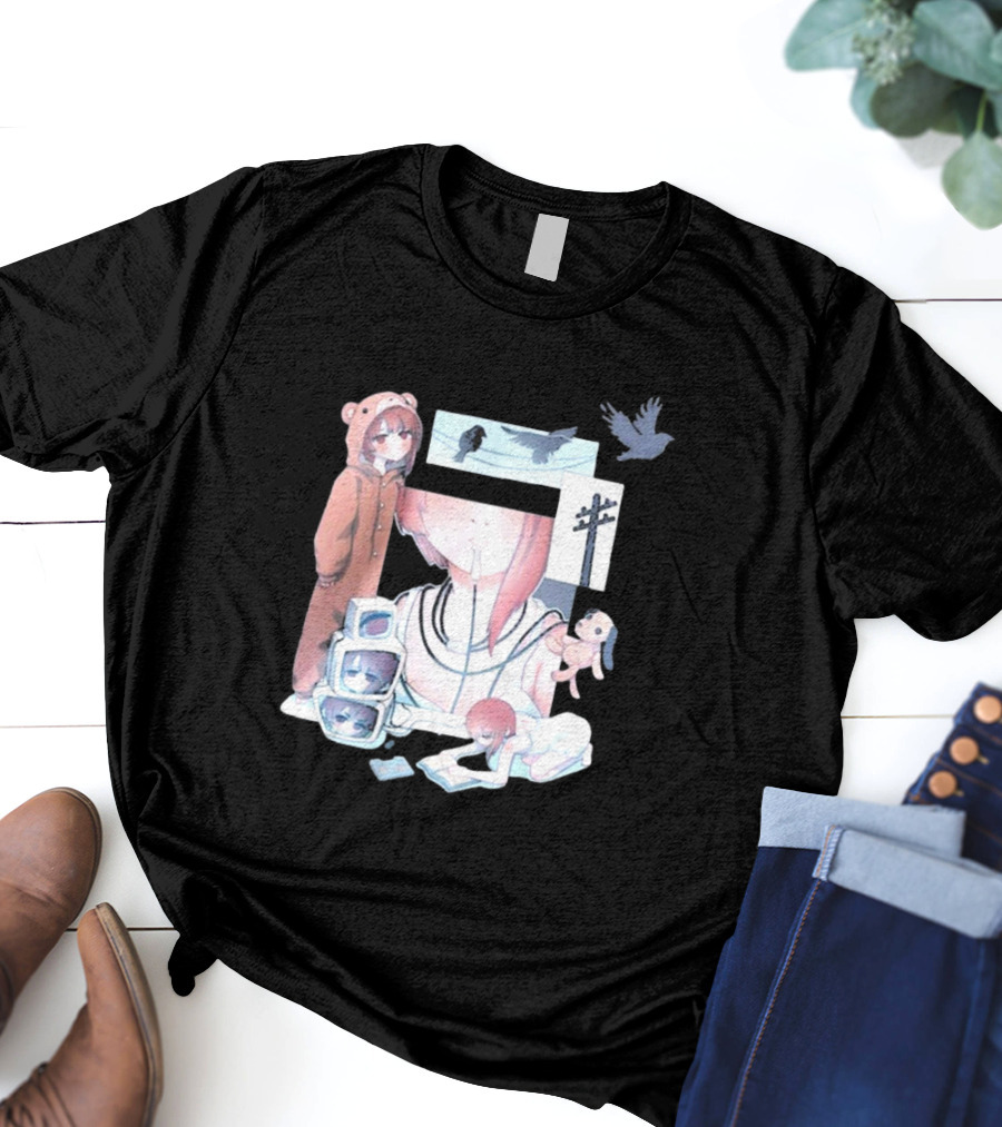 Serial Experiments Lain Surreal Imagery With Teddy Suit And Vintage Electronics T-Shirt