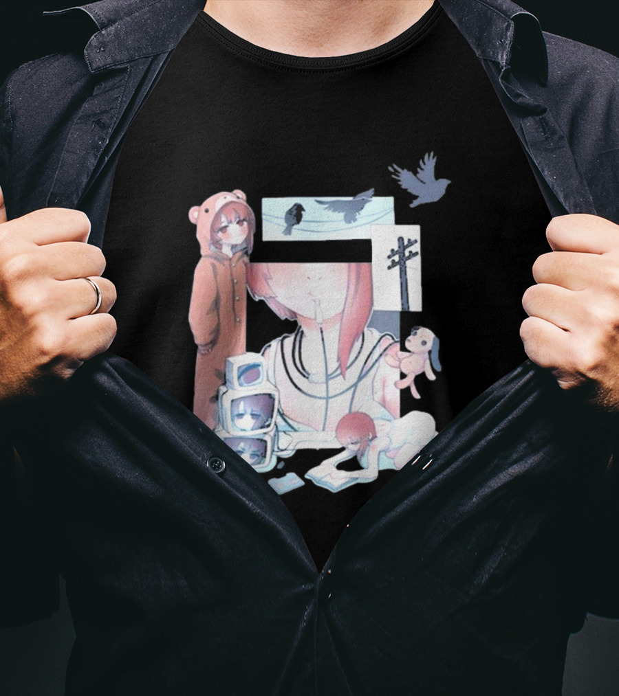 Serial Experiments Lain Surreal Imagery With Teddy Suit And Vintage Electronics T-Shirt