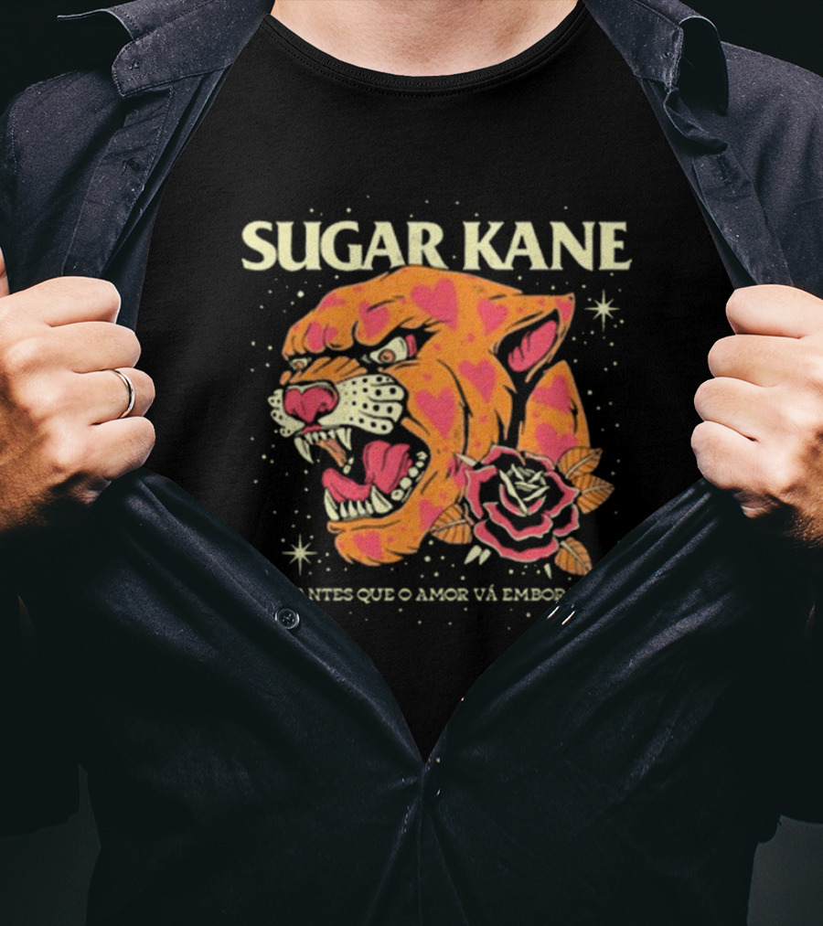 Sugar Kane Antes Que O Amor Vá Embora New Panther Rose T-Shirt