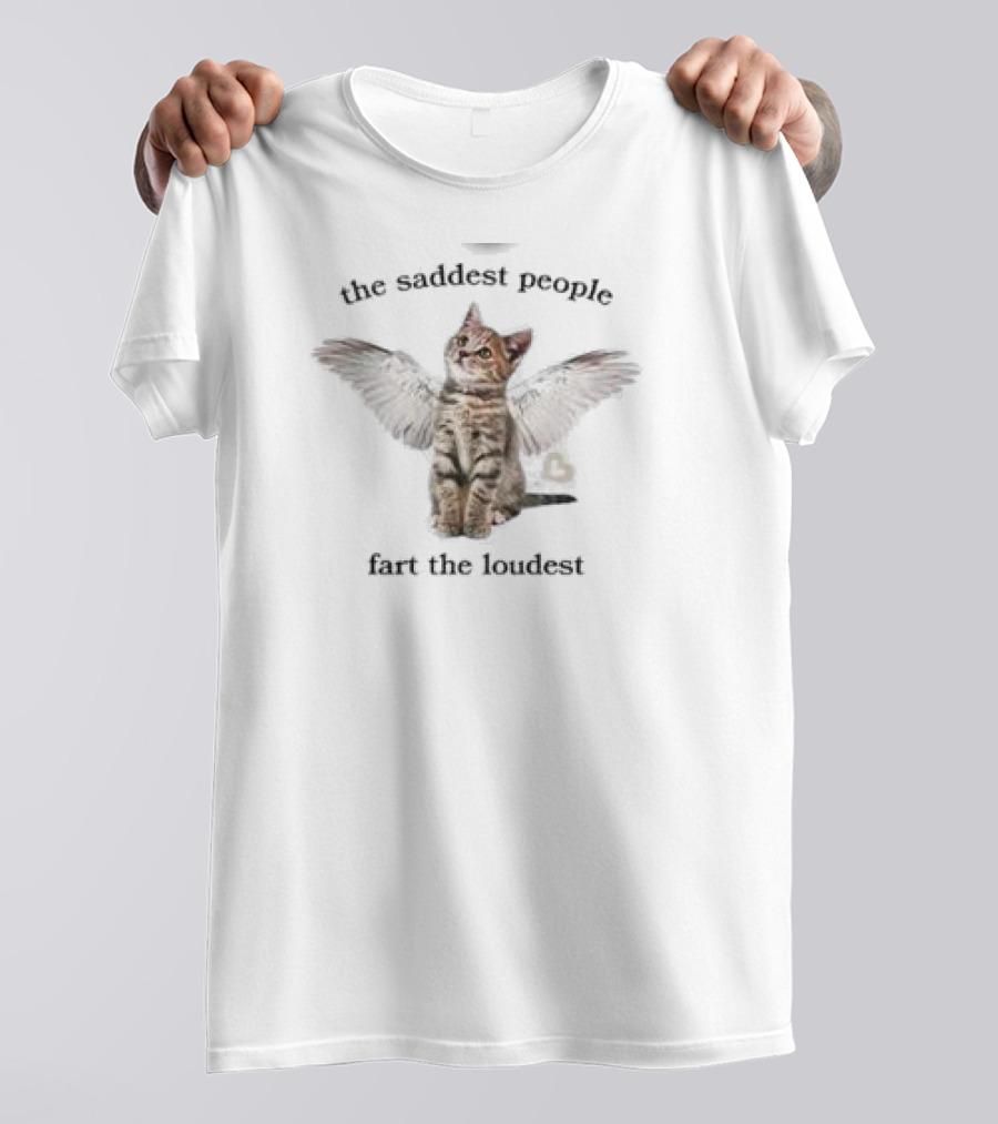 The Saddest People Fart The Loudest Angel Cat T-Shirt