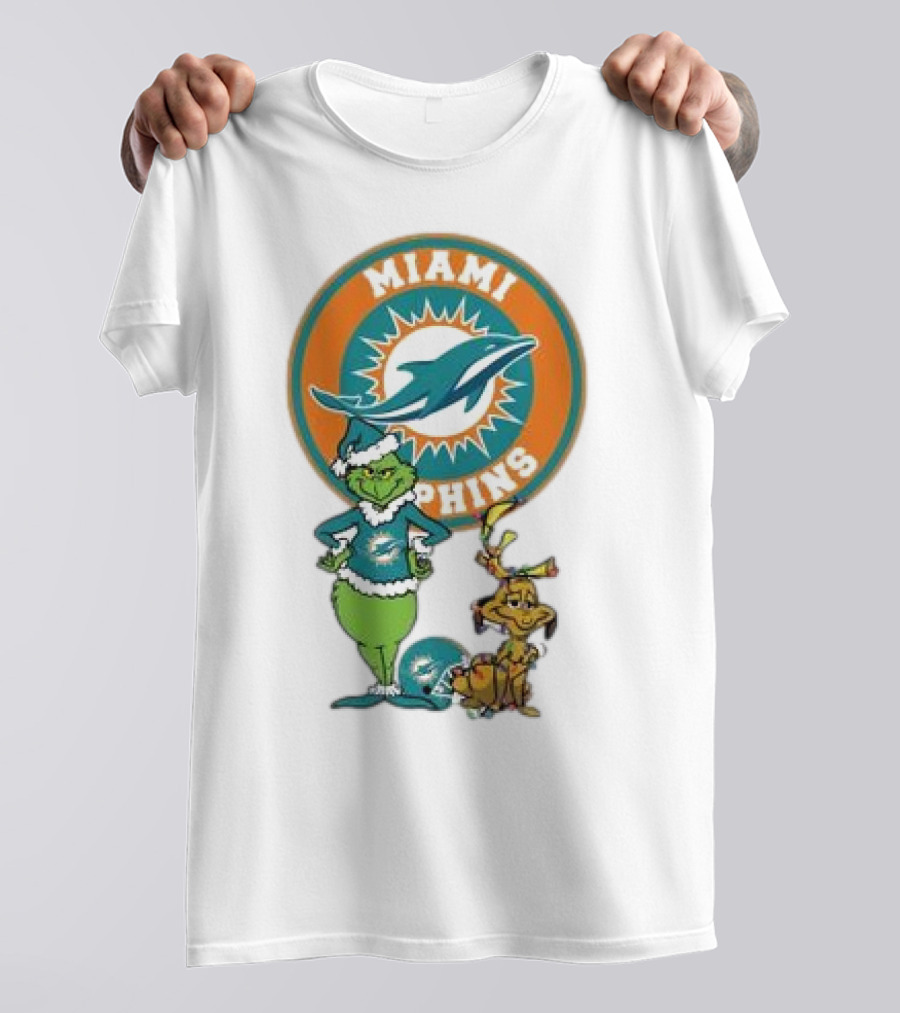 Grinch Max Miami Dolphins Merry Christmas T-Shirt