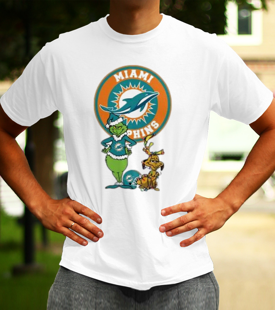 Grinch Max Miami Dolphins Merry Christmas T-Shirt
