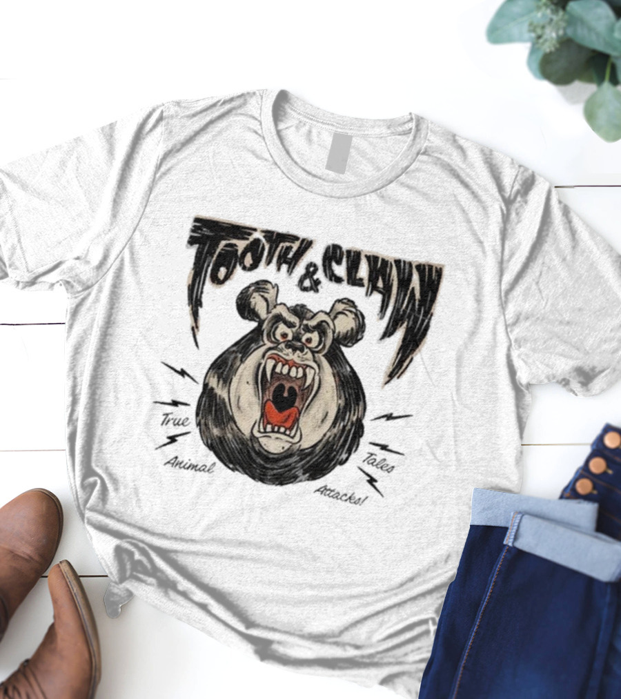 Tooth And Claw True Animal Tales Attacks Fierce Bear T-Shirt