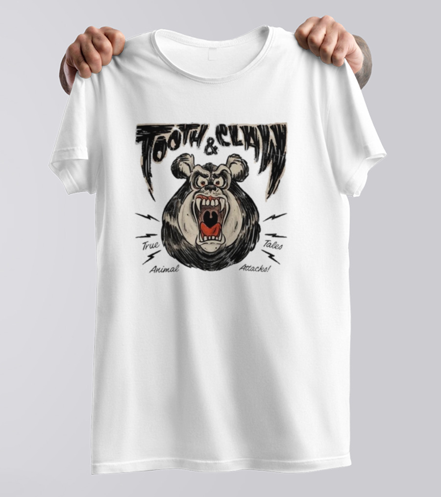 Tooth And Claw True Animal Tales Attacks Fierce Bear T-Shirt