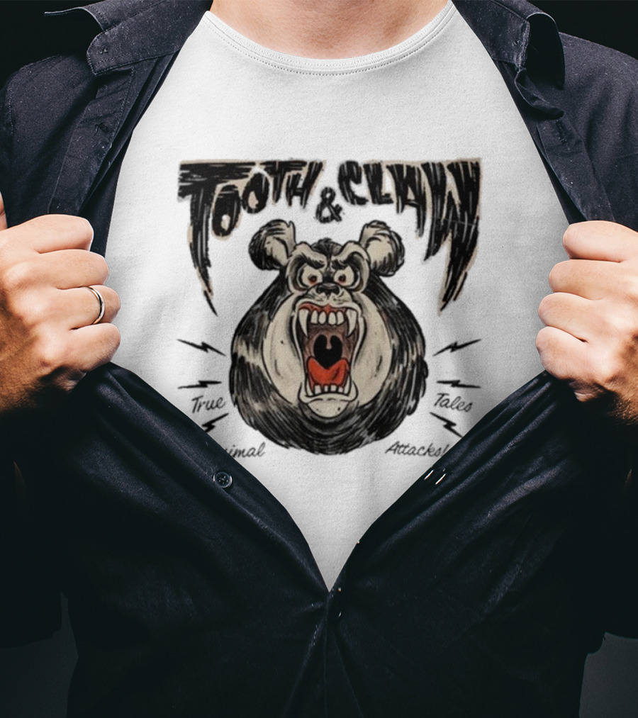 Tooth And Claw True Animal Tales Attacks Fierce Bear T-Shirt