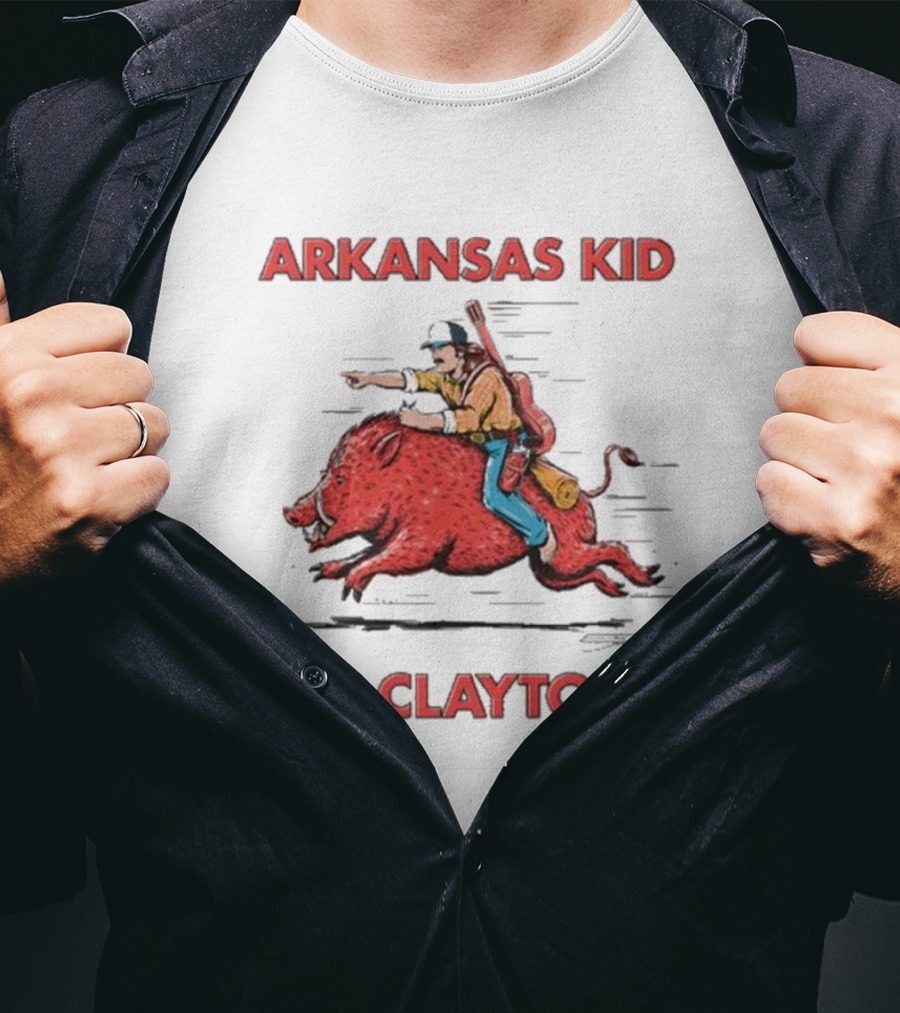 JD Clayton Arkansas Kid Riding Wild Hog Tour T-Shirt