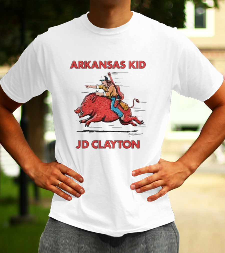 JD Clayton Arkansas Kid Riding Wild Hog Tour T-Shirt
