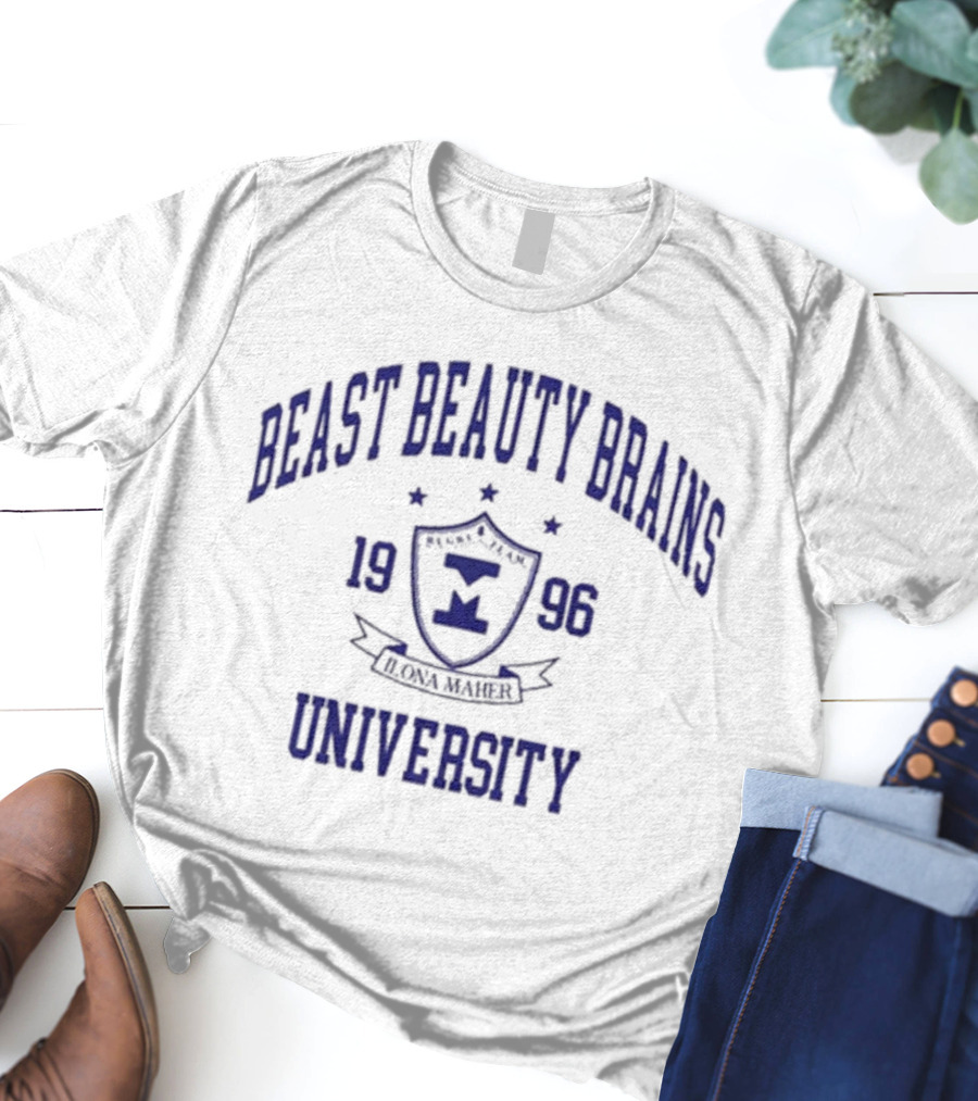 Beast Beauty Brains Ilona Maher 1996 University Crest T-Shirt