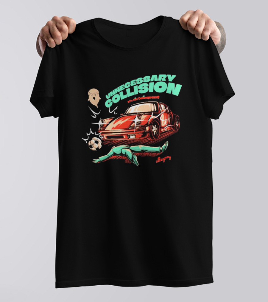 Unnecessary Collision Allegory 90’s Delinquent Soccer Crash T-Shirt