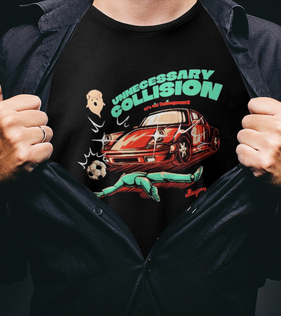 Unnecessary Collision Allegory 90’s Delinquent Soccer Crash T-Shirt