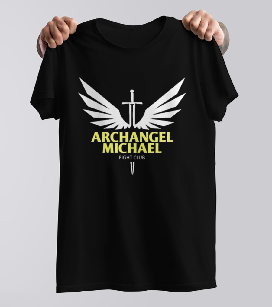 Archangel Michael Sword Wings Emblem Fight Club T-Shirt