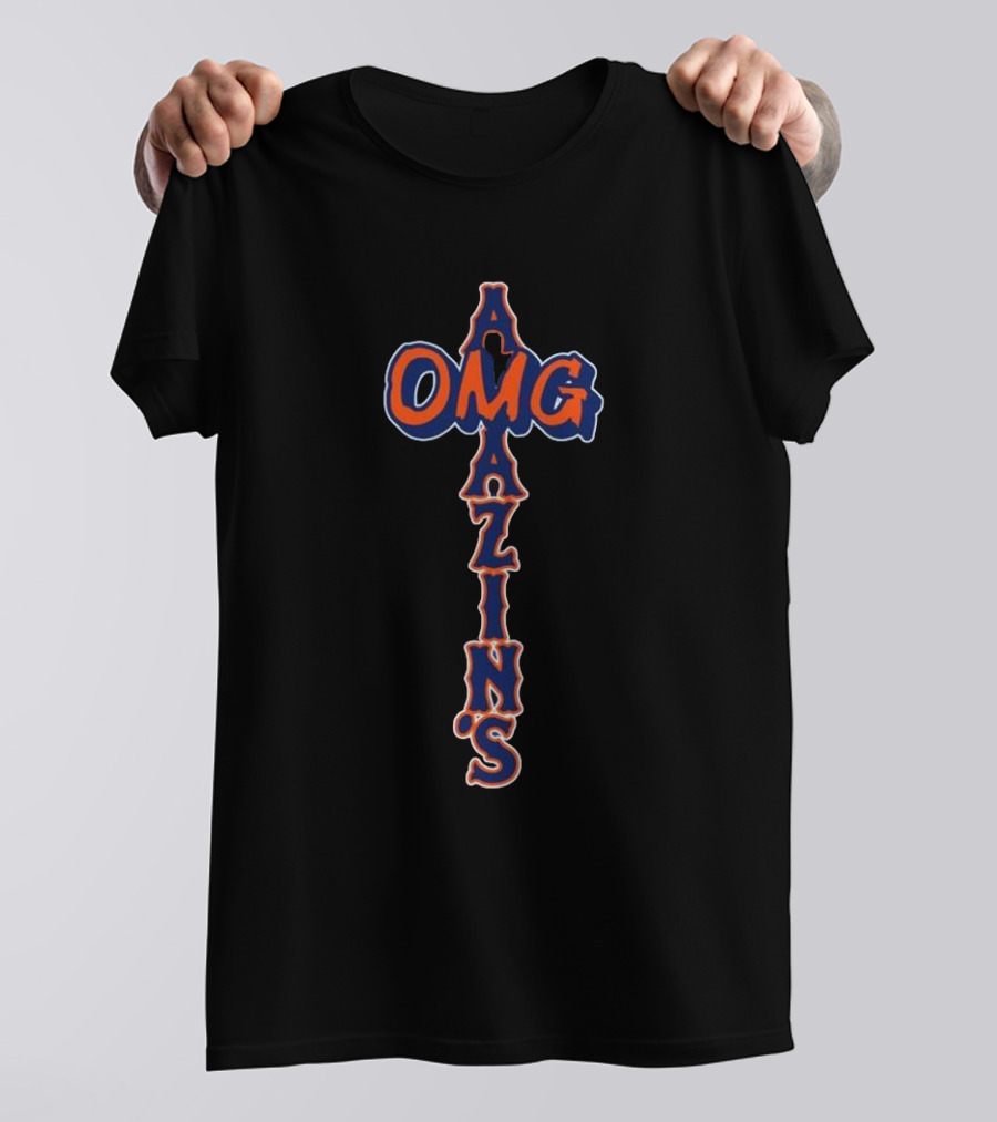 Mets OMG Amazins Baseball Fan Gear T-Shirt