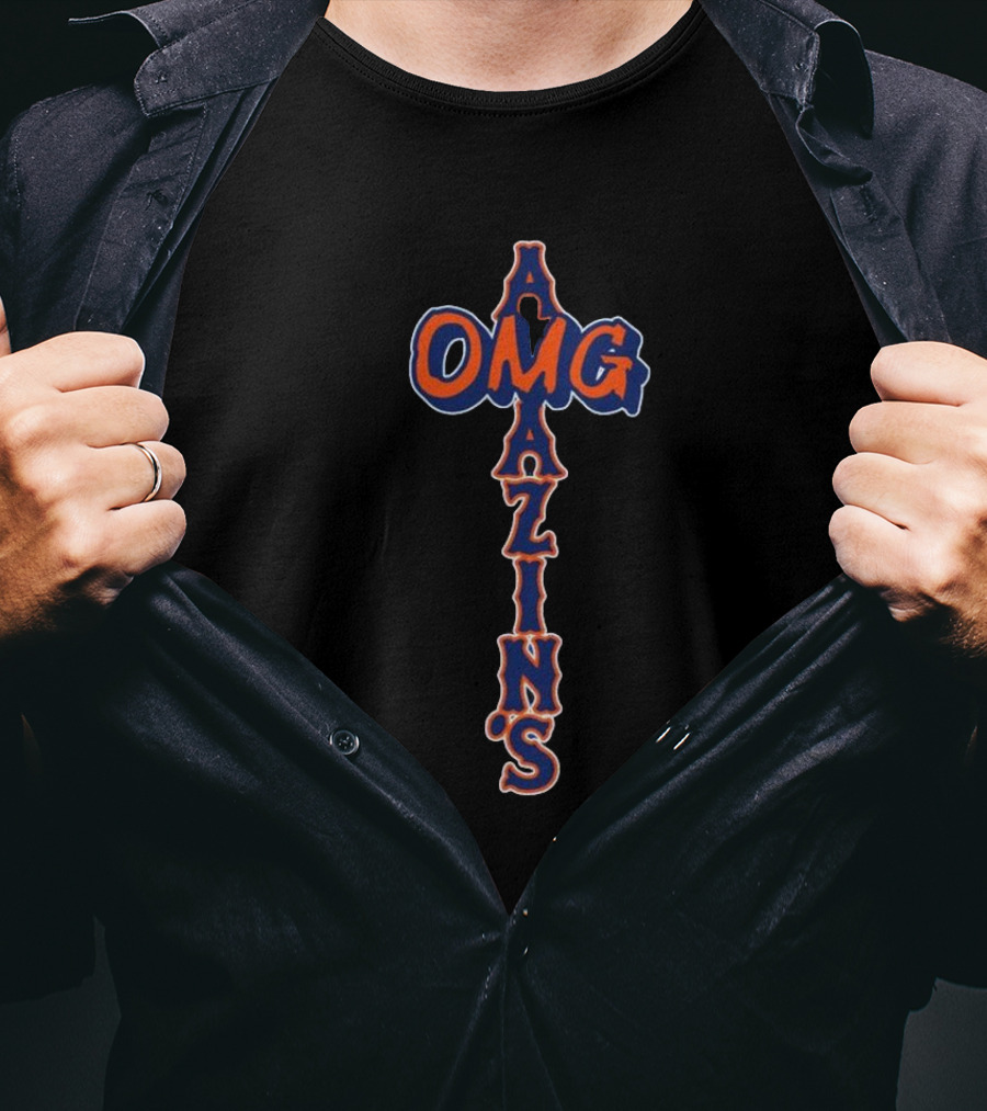 Mets OMG Amazins Baseball Fan Gear T-Shirt