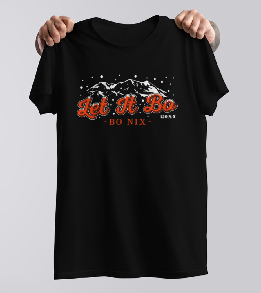 Let It Bo Bo Nix NFLPA Denver Broncos Mountains T-Shirt