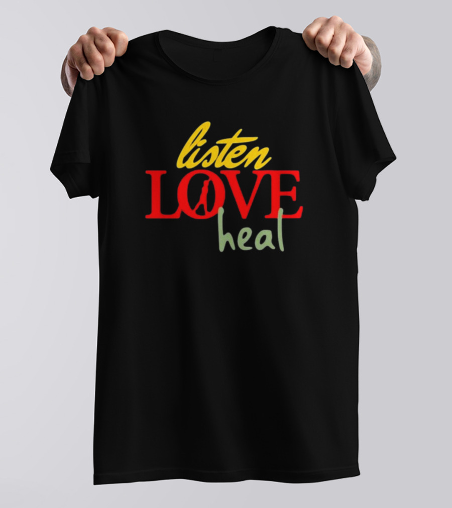 Devale Ellis Listen Love Heal New Peace Symbol In O T-Shirt