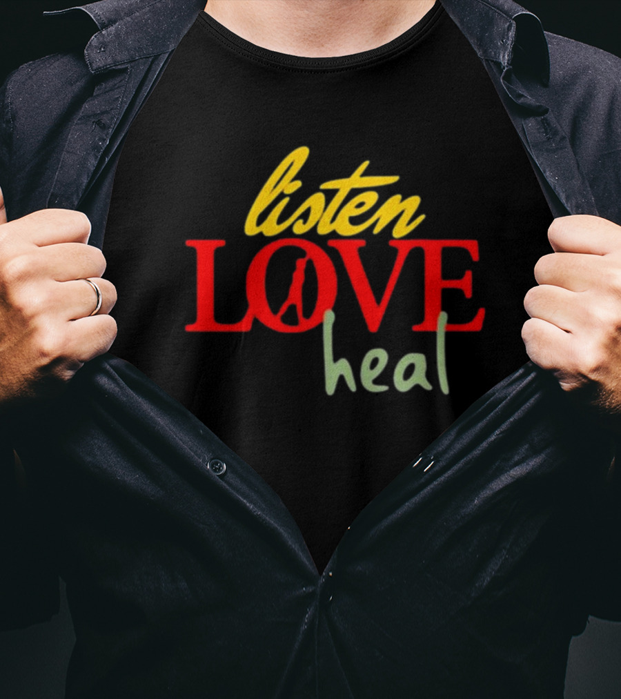 Devale Ellis Listen Love Heal New Peace Symbol In O T-Shirt