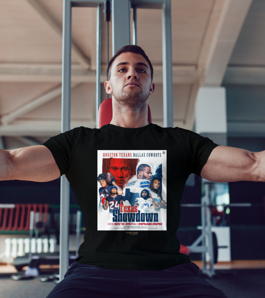 Houston Texans Dallas Cowboys Texas Showdown Mon Nov 18 815PM ET ESPN ABC ESPN2 T-Shirt
