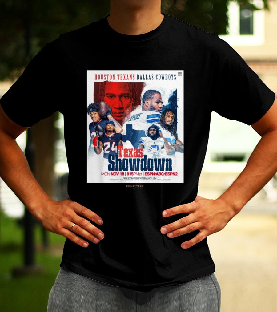 Houston Texans Dallas Cowboys Texas Showdown Mon Nov 18 815PM ET ESPN ABC ESPN2 T-Shirt