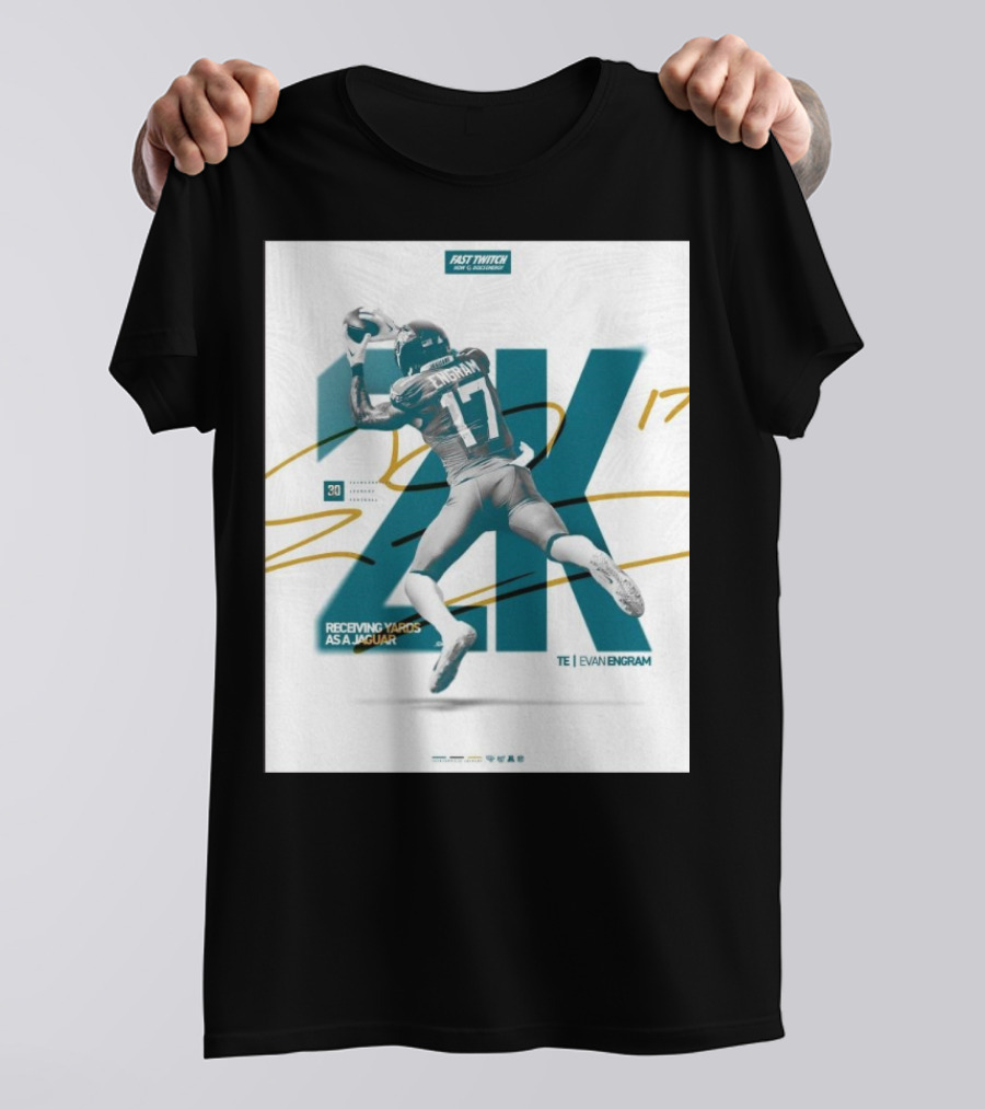 Jacksonville Jaguars TE Evan Engram 2K Receiving Yards As A Jaguar T-Shirt