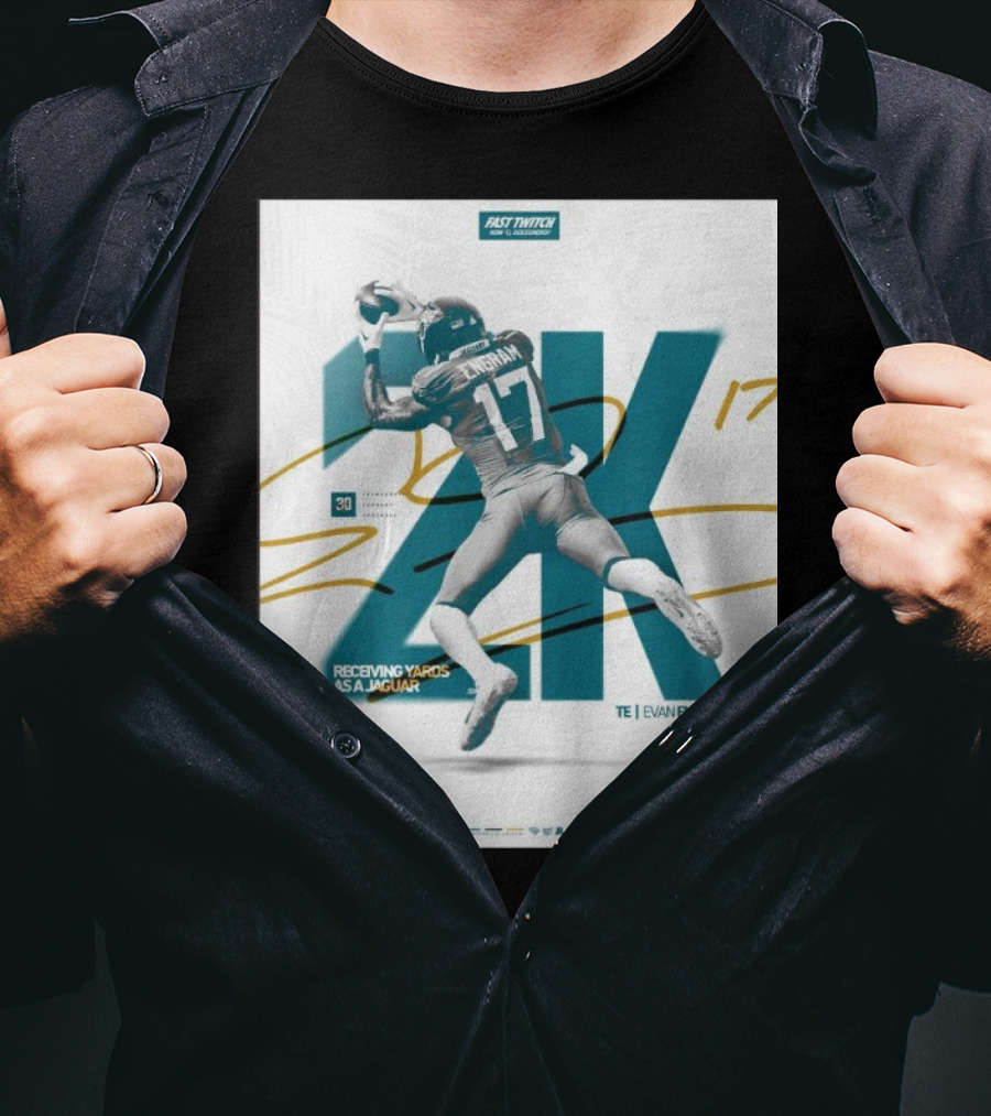 Jacksonville Jaguars TE Evan Engram 2K Receiving Yards As A Jaguar T-Shirt