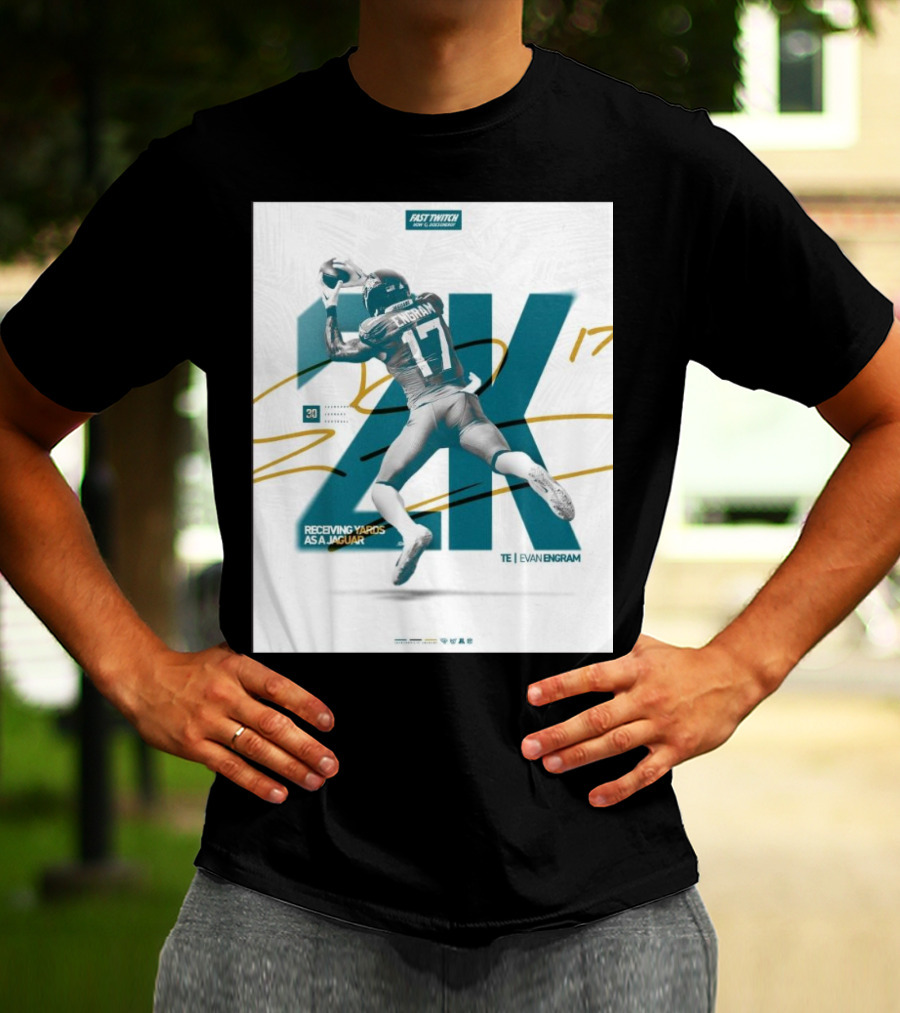 Jacksonville Jaguars TE Evan Engram 2K Receiving Yards As A Jaguar T-Shirt