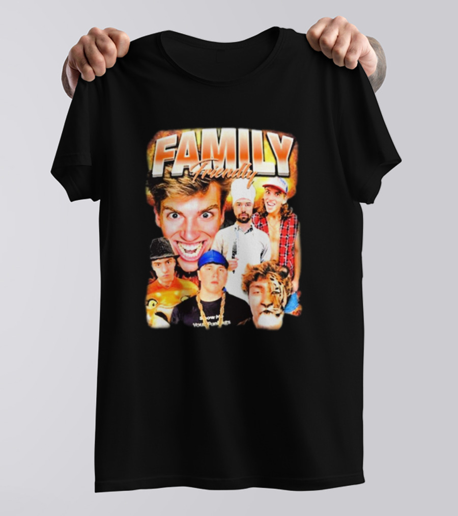 FAMILY Friendly YouTube Year One Photos Comedy Collage T-Shirt