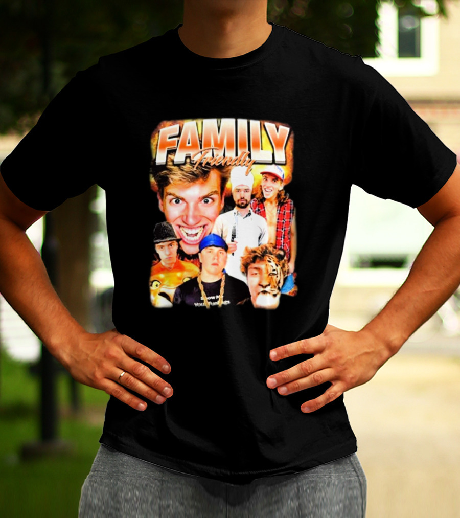 FAMILY Friendly YouTube Year One Photos Comedy Collage T-Shirt