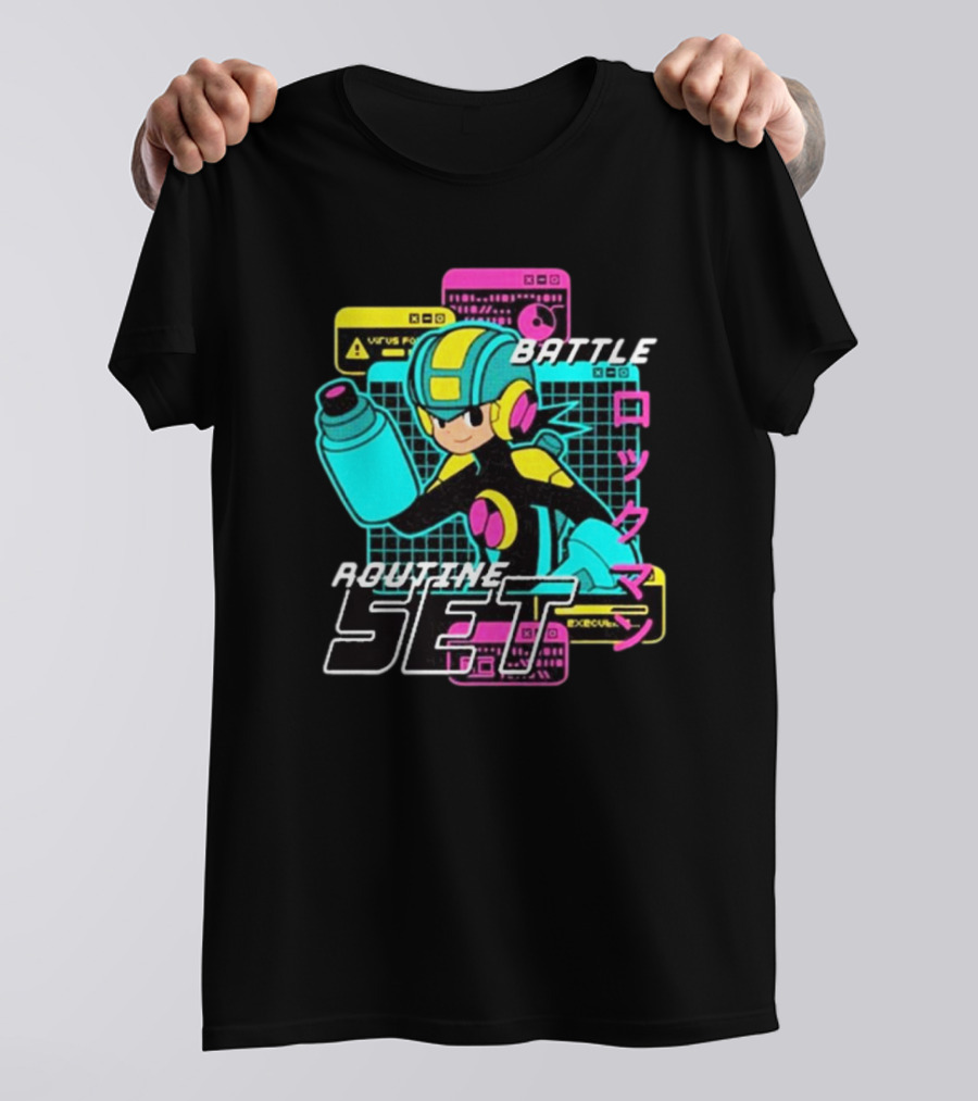 Mega Man EXE Battle Routine Set Virus EXE Control T-Shirt