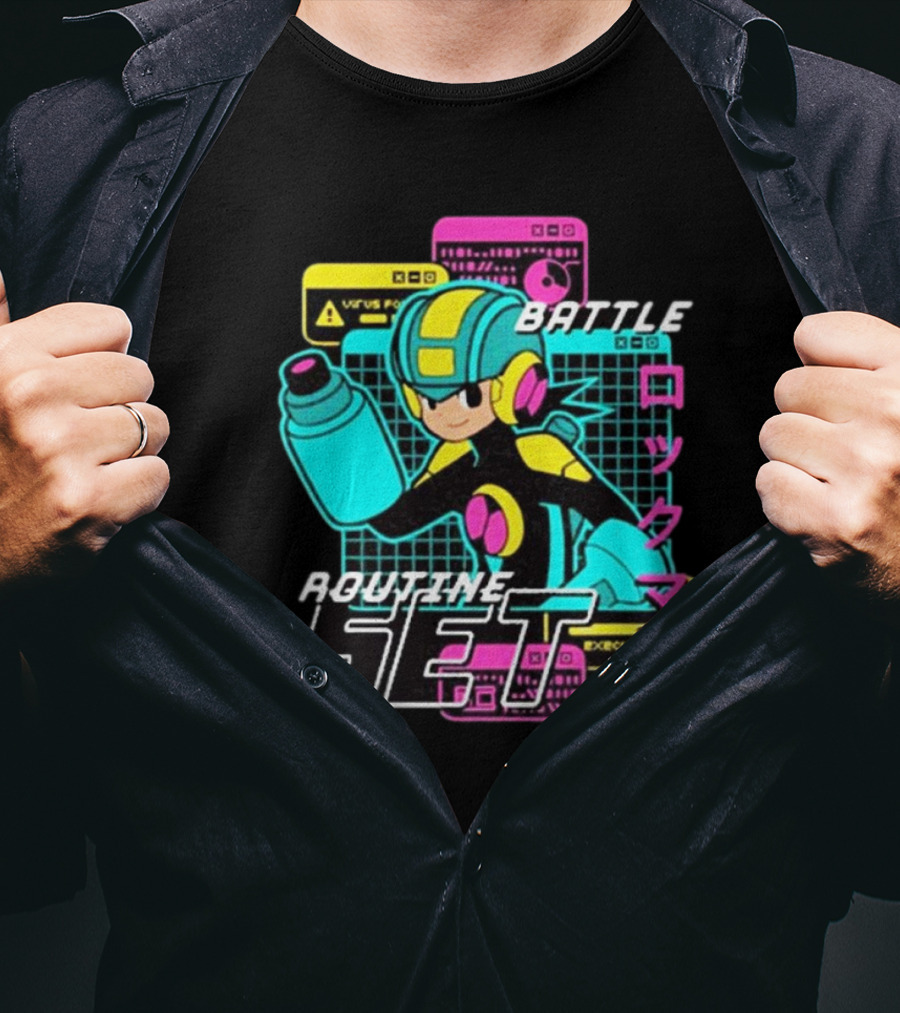 Mega Man EXE Battle Routine Set Virus EXE Control T-Shirt