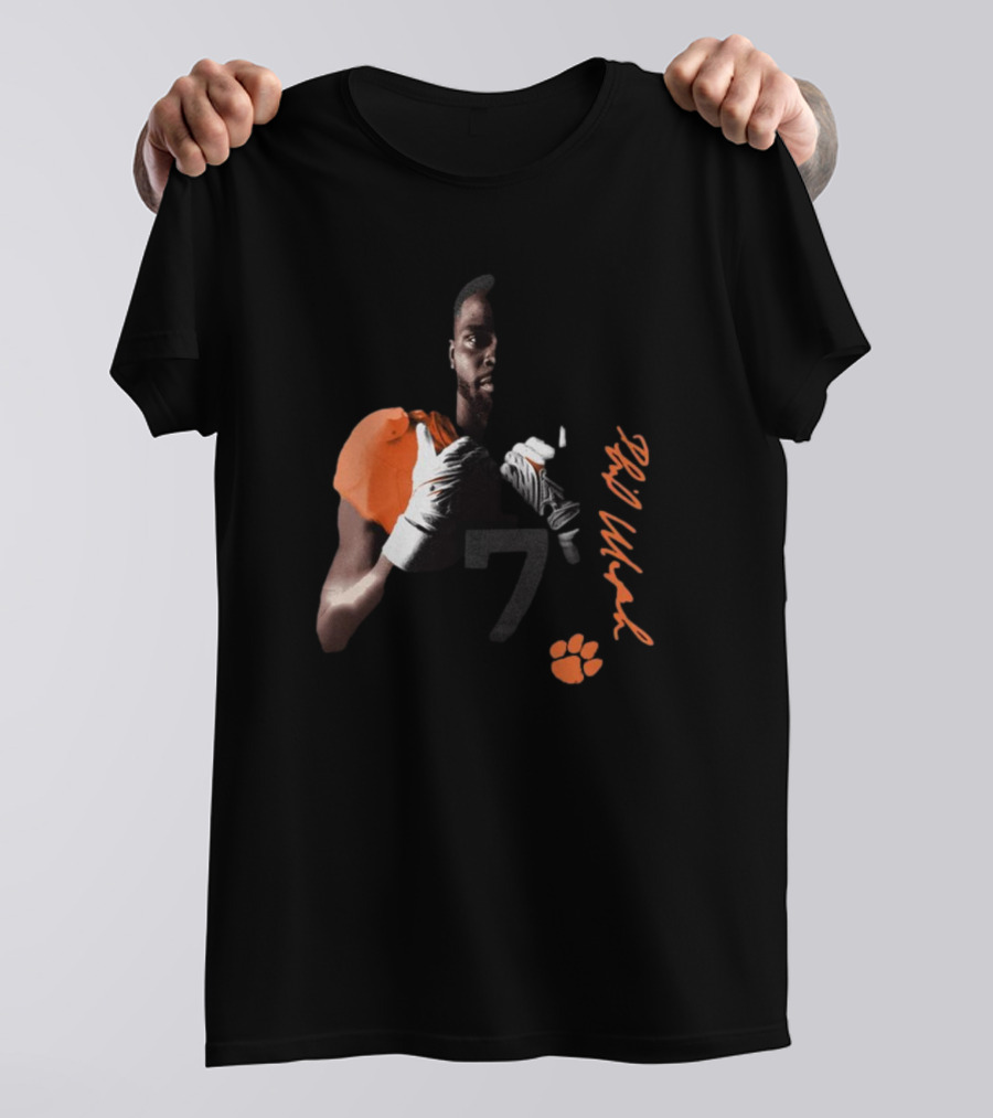 Phil Mafah Clemson Tigers Football Number 7 Signature T-Shirt