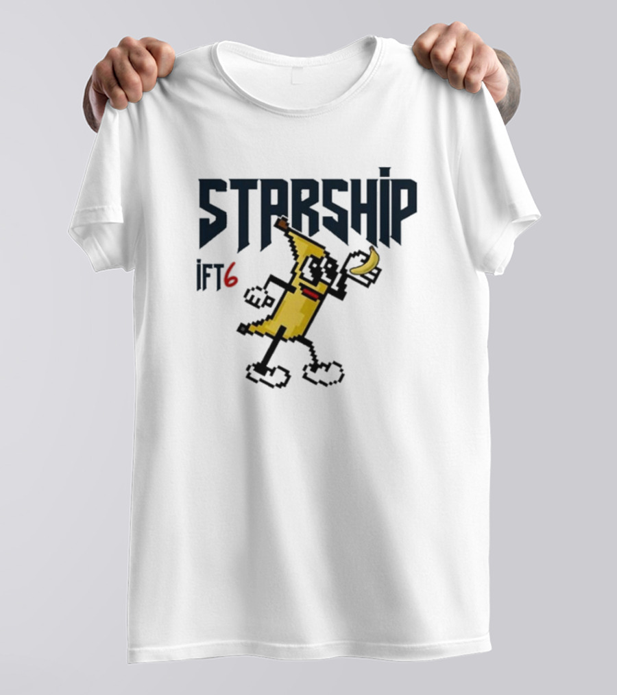 Starship IFT6 Banana Pixel Art Character T-Shirt