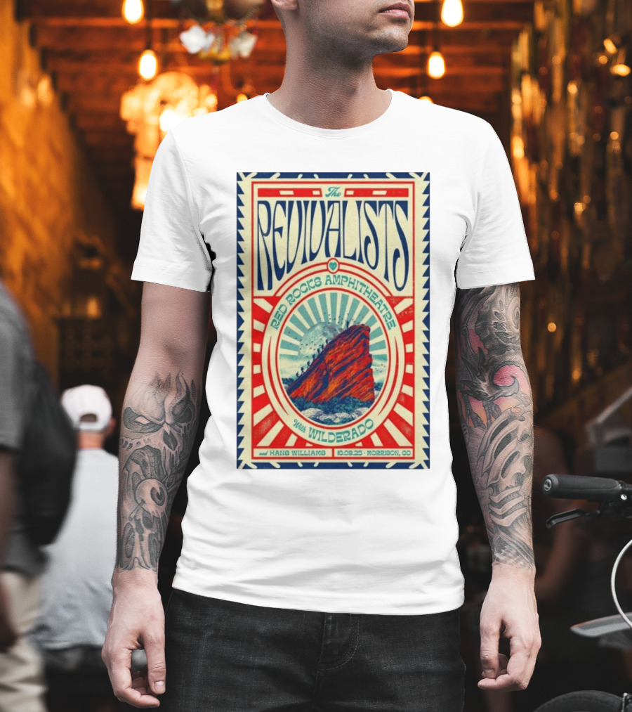 The Revivalists Red Rocks Amphitheatre Featuring Wilderado Oct 9 2025 Morrison CO T-Shirt