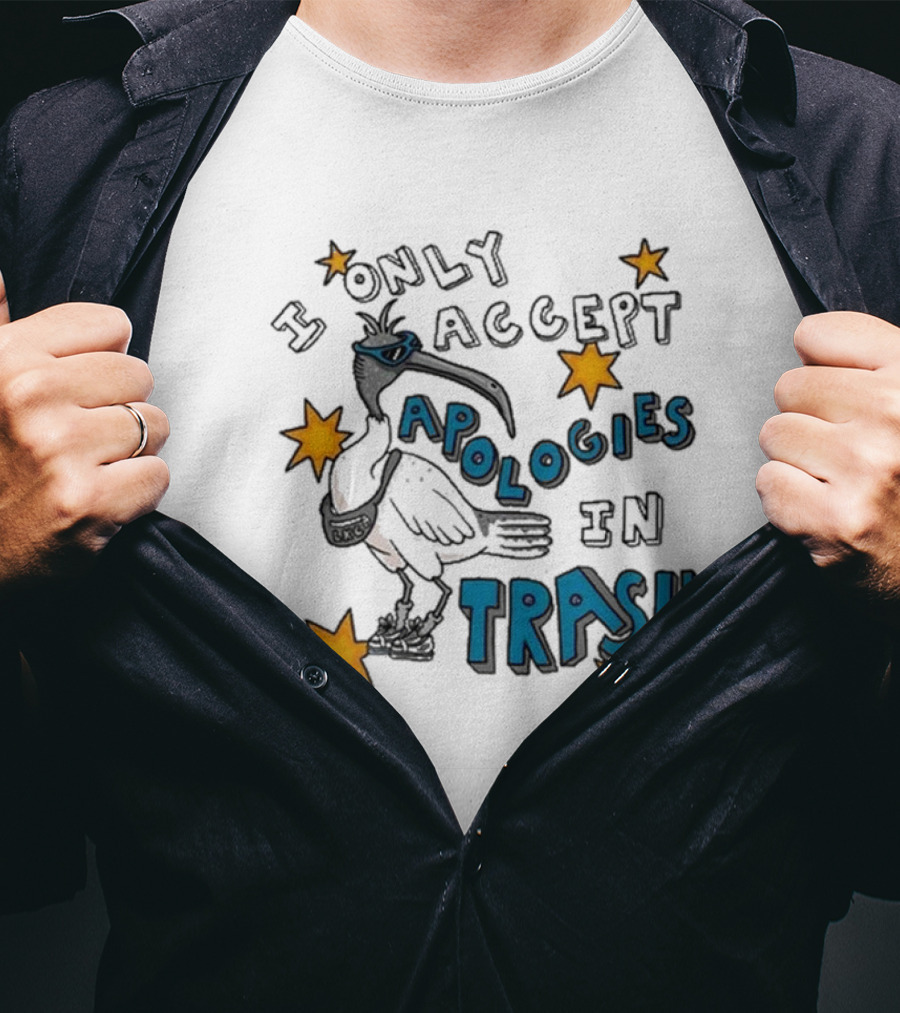 I Only Accept Apologies In Trash Ibis Sunglasses Stars T-Shirt