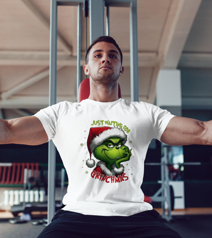 Just Waiting For Grinchmas Merry Christmas T-Shirt
