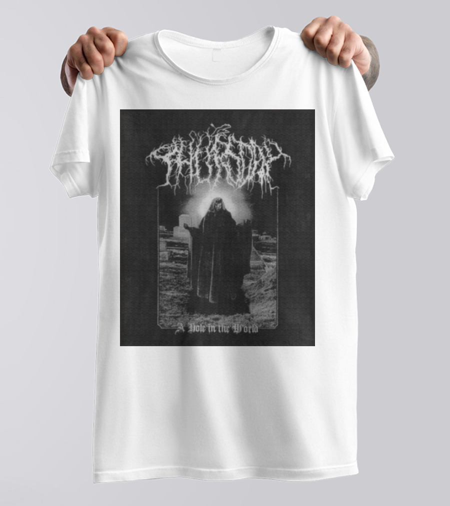 Thursday A Hole In The World Mysterious Cloaked Figure In Cemetery T-Shirt
