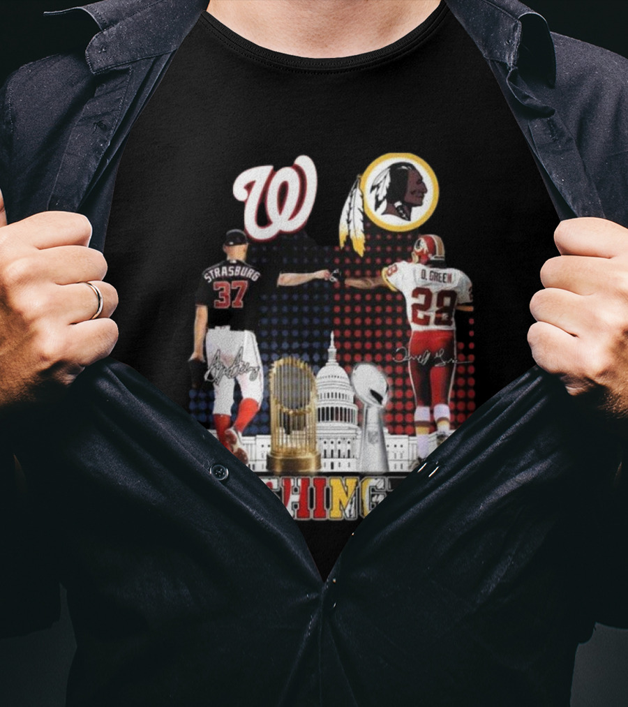 Washington Strasburg D. Green Capitol W Emblems Redskins Thank You For The Memories Signatures T-Shirt