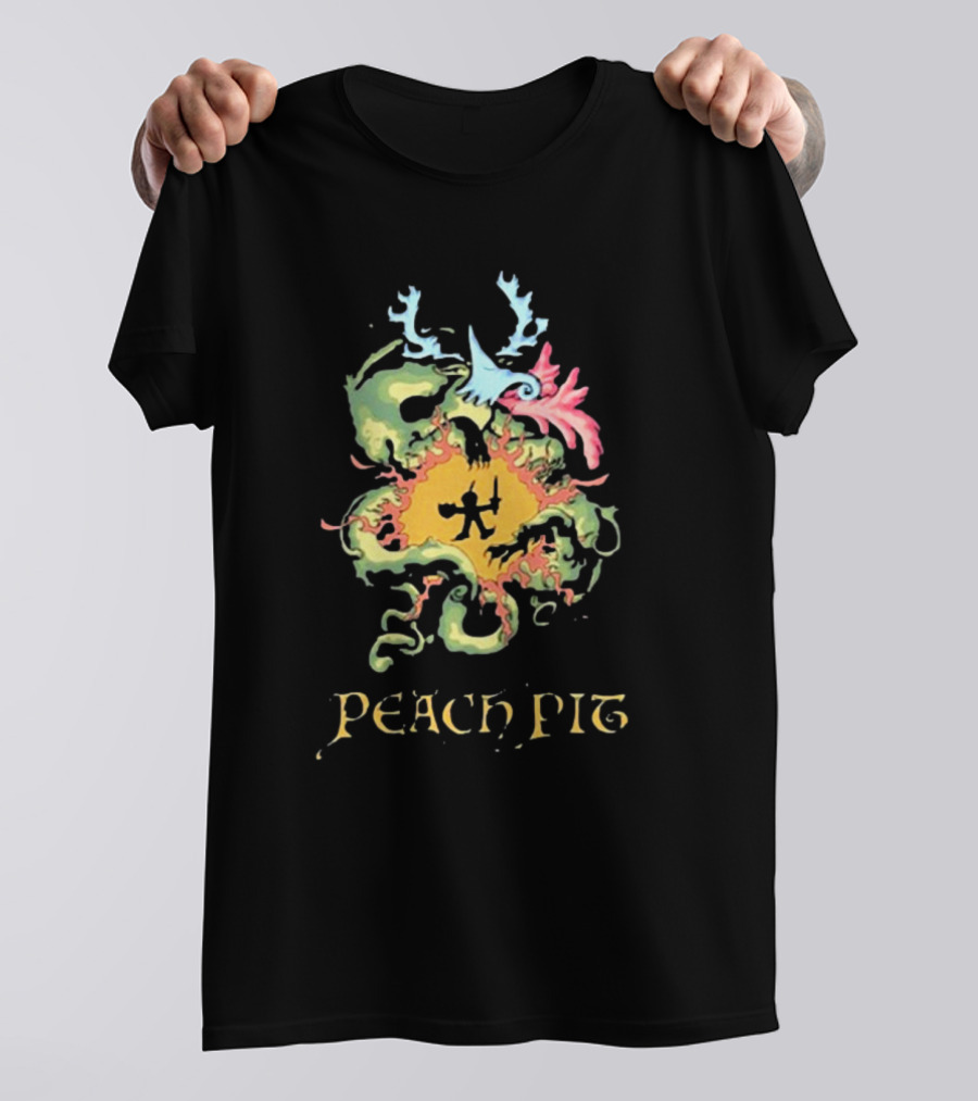 Peach Pit Psychedelic Fantasy Symbol T-Shirt