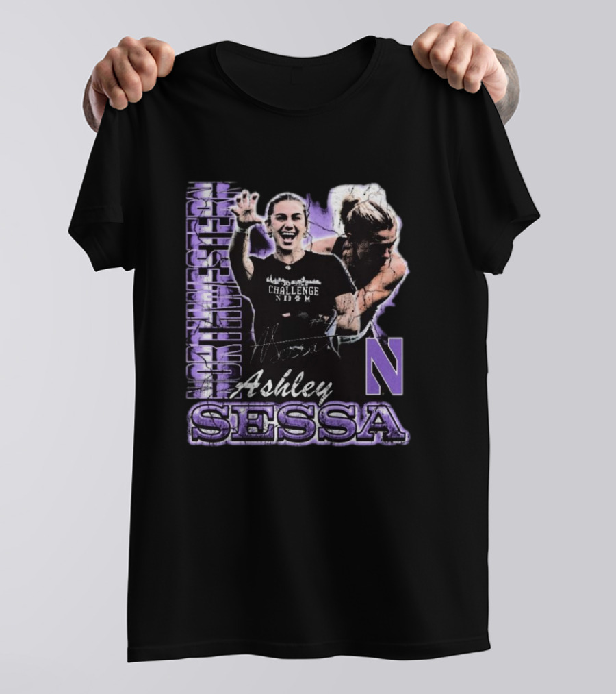 Ashley Sessa Northwestern Challenge 90s Retro Signature N T-Shirt