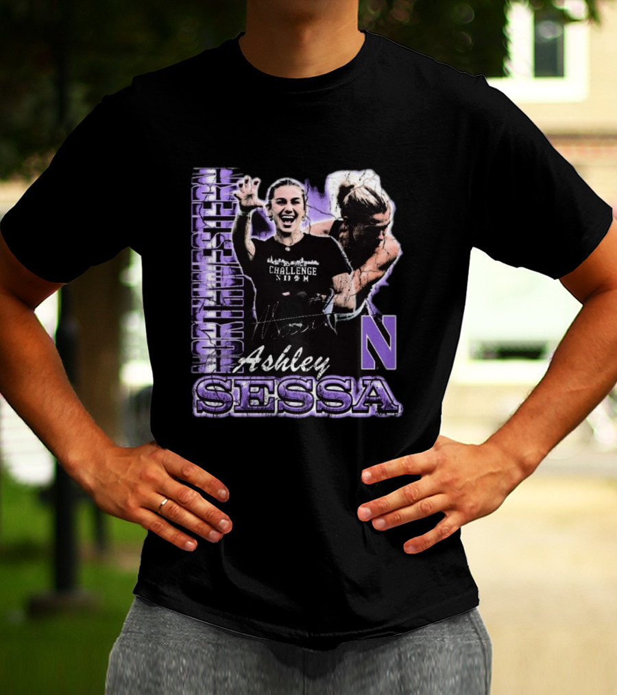 Ashley Sessa Northwestern Challenge 90s Retro Signature N T-Shirt