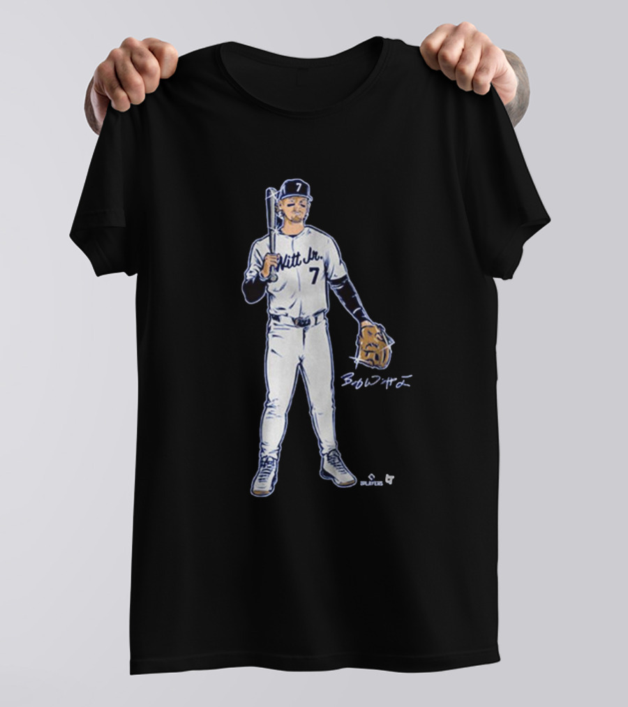 Bobby Witt Jr 7 Signature Kansas City Royals MLB Silver And Gold T-Shirt