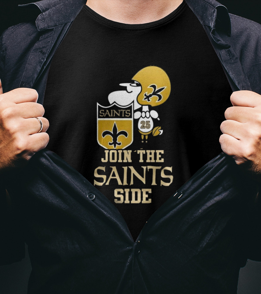 New Orleans Saints Snoopy 25 Join The Saints Side T-Shirt