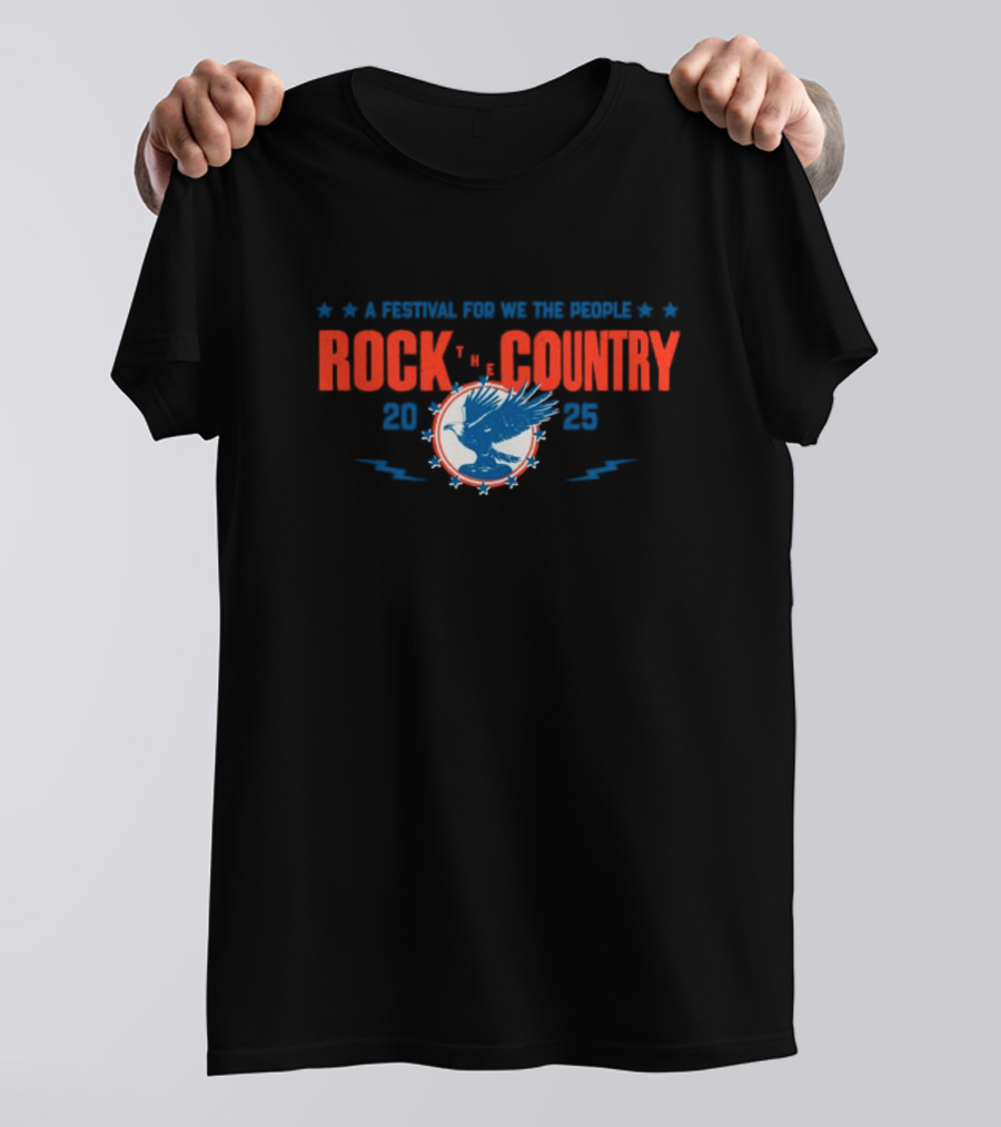 A Festival For We The People Rock The Country 2025 With Eagle Stars T-Shirt