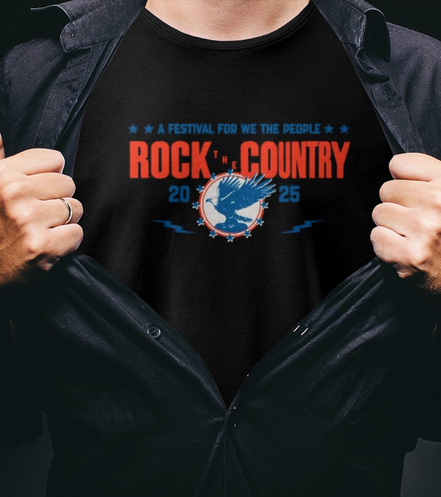 A Festival For We The People Rock The Country 2025 With Eagle Stars T-Shirt