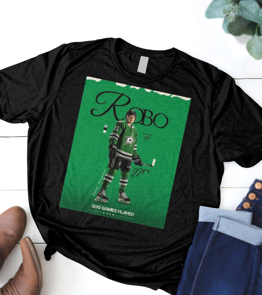 Dallas Stars Robo Jason Robertson 300 Games Played NHL T-Shirt