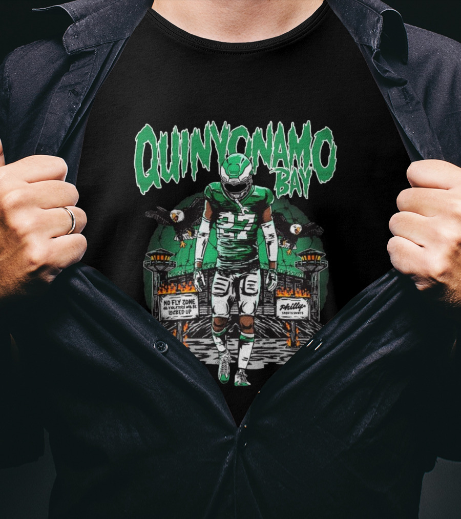 Quinyonamo Bay No Fly Zone Locked Up Philadelphia Eagles 27 T-Shirt