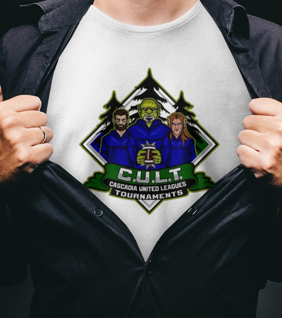 CULT Cascadia United Leagues Tournaments Blood Bowl Green Orc Iconic T-Shirt